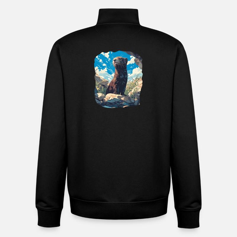 Mink Mink - Sweat zippé unisexe en coton bio Stanley/Stella - noir