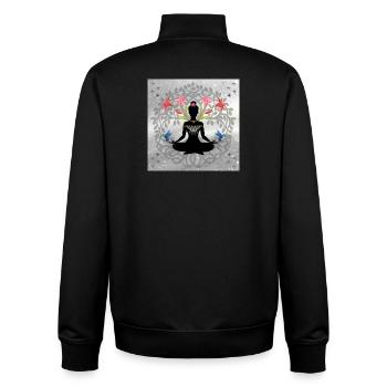 Mandala-Schmetterlings-Meditations-Silhouette - Unisex Organic Zip Sweatshirt von Stanley/Stella - Schwarz - Hinten - AI Model Male 185 light (185cm)