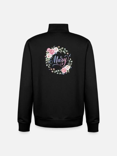Mary Blooming Name Wreath - Unisex Organic Zip Sweatshirt by Stanley/Stella - black