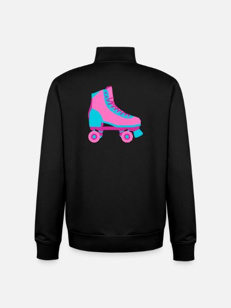 Rollschuh Rollschuhfahren Roller Derby 80er - Unisex Organic Zip Sweatshirt von Stanley/Stella - Schwarz