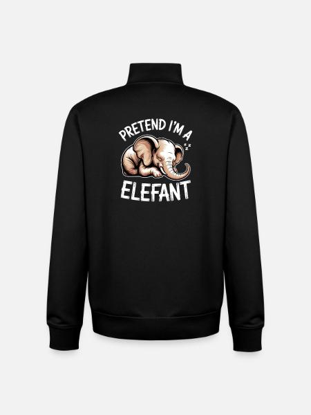Expressions d’éléphant Éléphant Drôle d’éléphant - Sweat zippé unisexe en coton bio Stanley/Stella - noir