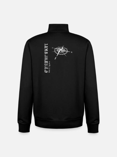 Wallgau - Sweat zippé unisexe en coton bio Stanley/Stella - noir