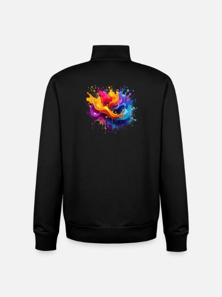 Colour explosion splashes - Unisex Organic Zip Sweatshirt by Stanley/Stella - black