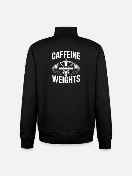 Strength Training Caffeine & Weights Bodybuilding Gym - Unisex Organic Zip Sweatshirt by Stanley/Stella - black