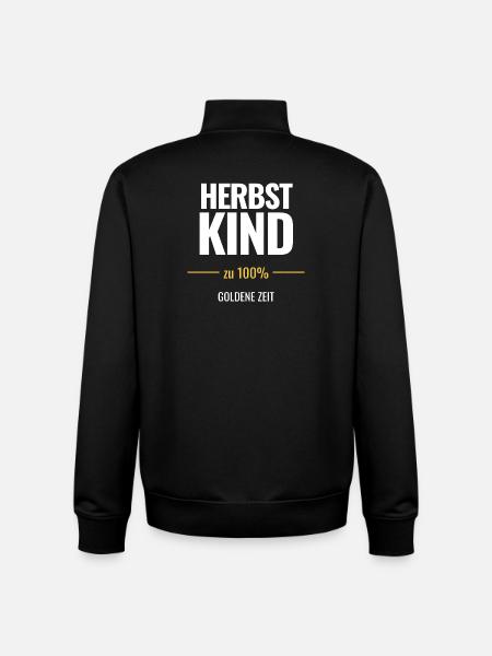 Herbstkind zu 100% Goldene Zeit - Unisex Organic Zip Sweatshirt von Stanley/Stella - Schwarz