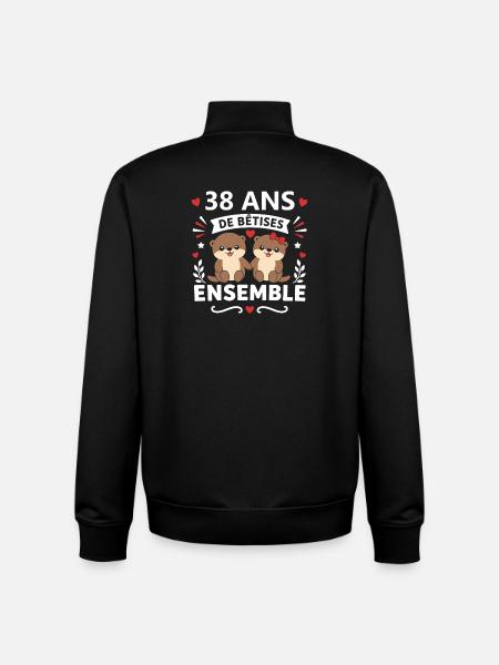 38 Ans Ensemble Bêtises - Sweat zippé unisexe en coton bio Stanley/Stella - noir