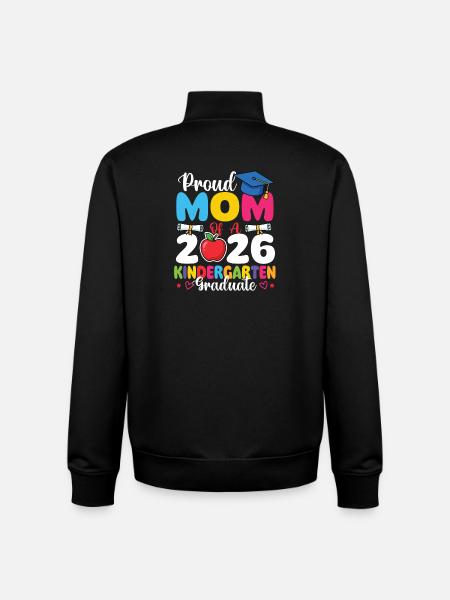 Proud Mom 2026 Kindergarten Graduate - Unisex Organic Zip Sweatshirt by Stanley/Stella - black