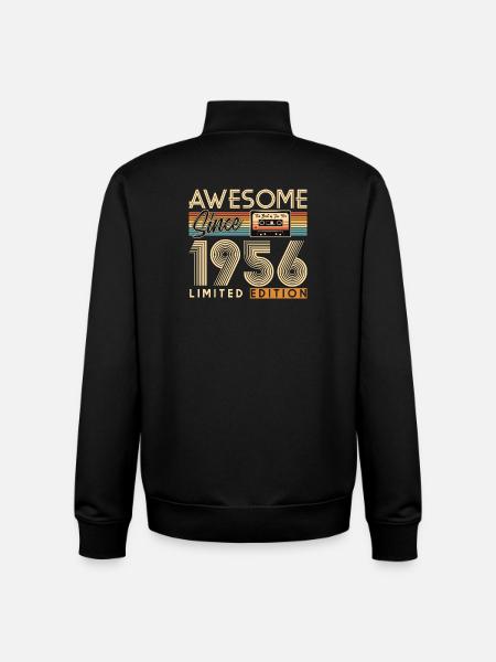 70e anniversaire, 70 ans - Sweat zippé unisexe en coton bio Stanley/Stella - noir
