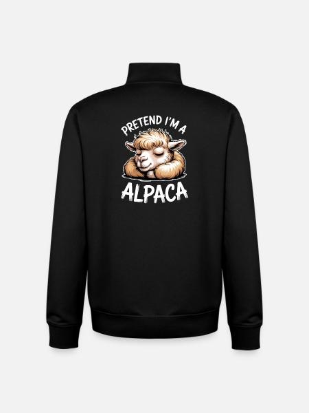 Alpaca Sayings Alpaca Funny Alpaca Gift - Unisex Organic Zip Sweatshirt by Stanley/Stella - black