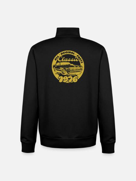 50th Birthday - Classic Musclecar 08/1976 - Unisex Organic Zip Sweatshirt by Stanley/Stella - black