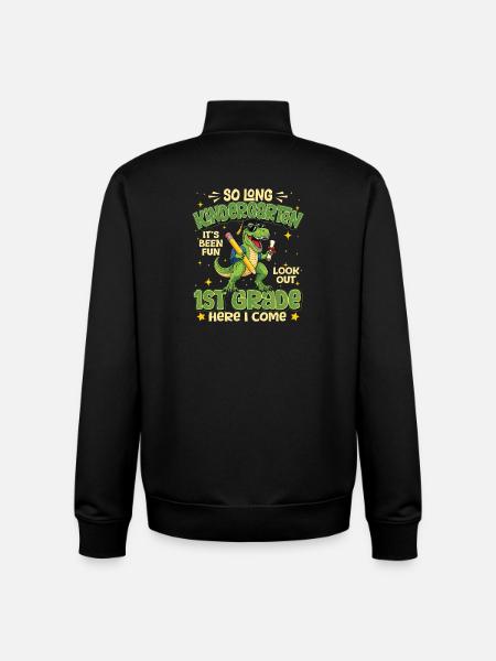 So Long Kindergarten 1st Grade Dinosaur - Unisex Organic Zip Sweatshirt by Stanley/Stella - black