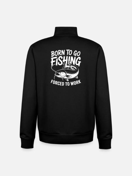 Né pour la pêche - Sweat zippé unisexe en coton bio Stanley/Stella - noir