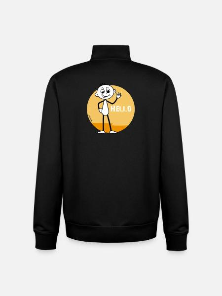 „Hello“ Strichel  - Unisex Organic Zip Sweatshirt von Stanley/Stella - Schwarz