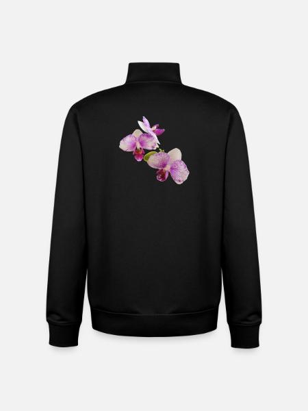Live_Purple_Speckled_Harlequin_Orchid_Plant - Unisex Organic Zip Sweatshirt by Stanley/Stella - black