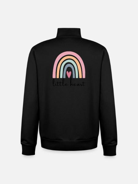 Little Heart Regenbogen | Kinder Design - Unisex Organic Zip Sweatshirt von Stanley/Stella - Schwarz