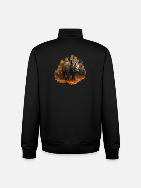 breitmaul nashorn, afrikanische designs - Unisex Organic Zip Sweatshirt von Stanley/Stella - Schwarz