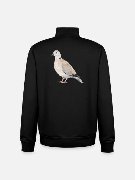 Taubenporträt in Erdtönen - Unisex Organic Zip Sweatshirt von Stanley/Stella - Schwarz