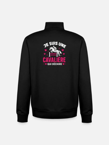 Cavalière qui déchire - Sweat zippé unisexe en coton bio Stanley/Stella - noir