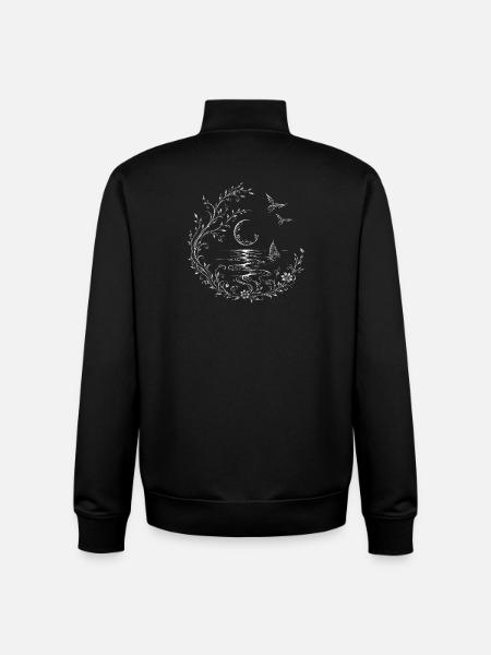 Coucher de soleil - Sweat zippé unisexe en coton bio Stanley/Stella - noir
