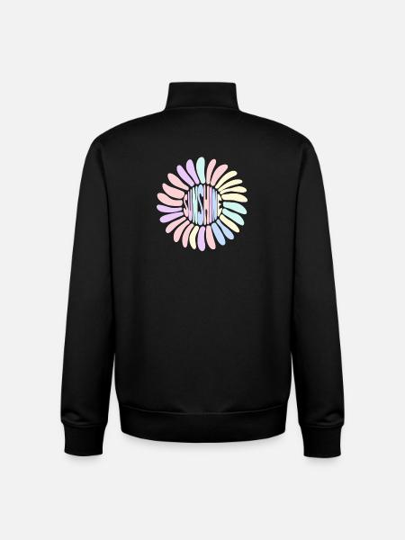 Pastel Sunshine Sun Spiral - Unisex Organic Zip Sweatshirt by Stanley/Stella - black