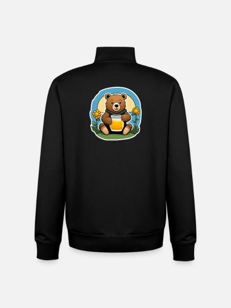 Teddybär mit einem Honigglas - Unisex Organic Zip Sweatshirt von Stanley/Stella - Schwarz