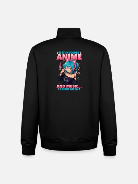 Anime and Music Chibi - Unisex Organic Zip Sweatshirt by Stanley/Stella - black