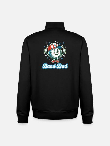 Band Dad Drummer Cartoon - Unisex Organic Zip Sweatshirt by Stanley/Stella - black