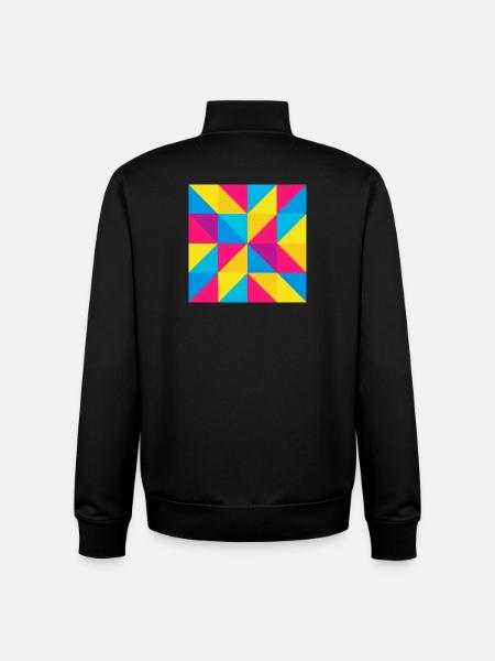 Vivid Triangular Mosaic - Unisex Organic Zip Sweatshirt by Stanley/Stella - black