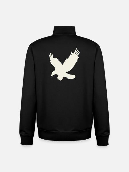 Silhouette d’aigle en vol - Sweat zippé unisexe en coton bio Stanley/Stella - noir