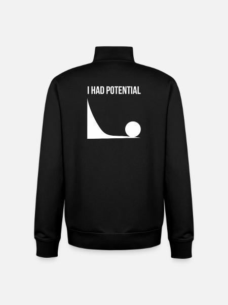 J’avais un potentiel de design humoristique minimaliste - Sweat zippé unisexe en coton bio Stanley/Stella - noir