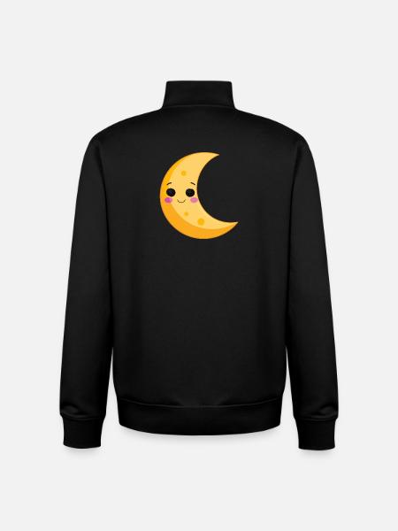 Mignonne Lune - Sweat zippé unisexe en coton bio Stanley/Stella - noir
