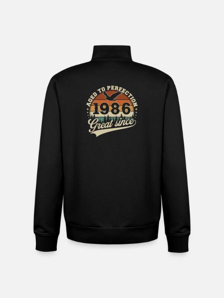 1986 Vintage Vintage Fødselsdag Retro - Stanley/Stella unisex sweatshirt med lynlås i økologisk - sort