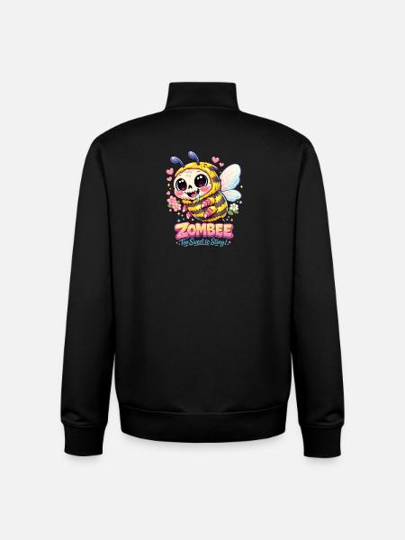 Zombee Bee Too Sweet to Sing - Unisex Organic Zip Sweatshirt by Stanley/Stella - black
