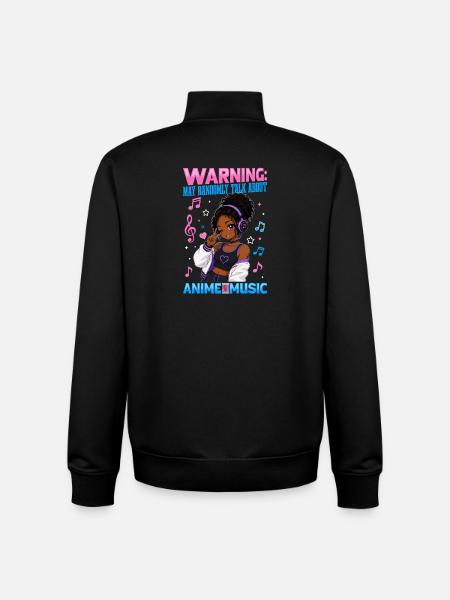 Anime and Music Chibi Black Girl - Unisex Organic Zip Sweatshirt by Stanley/Stella - black