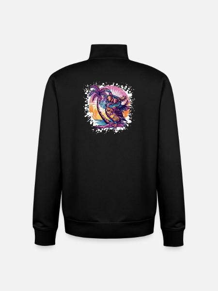 Vacances d’été Owl - Sweat zippé unisexe en coton bio Stanley/Stella - noir