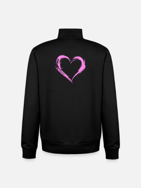Cœur - Sweat zippé unisexe en coton bio Stanley/Stella - noir