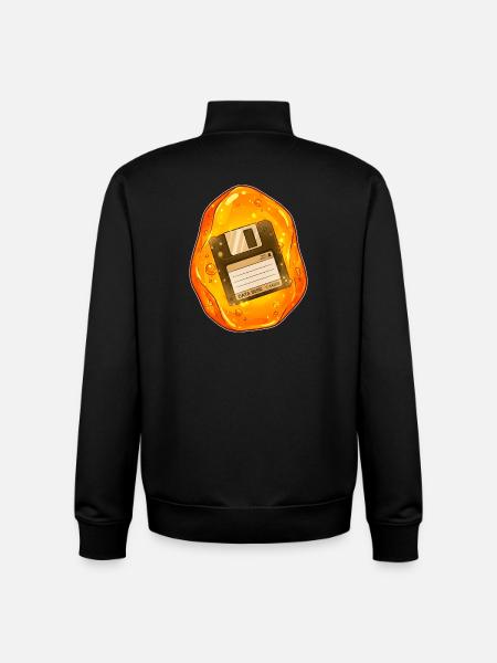 Diskette in Bernstein versenkt - Unisex Organic Zip Sweatshirt von Stanley/Stella - Schwarz