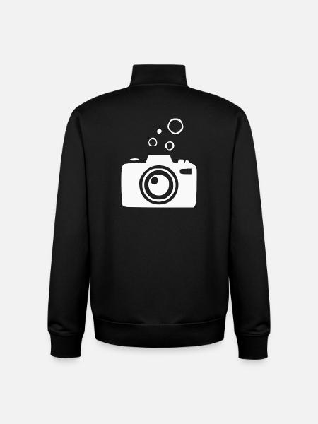 Underwater Camera Camera Diver Diving Gift - Unisex Organic Zip Sweatshirt by Stanley/Stella - black
