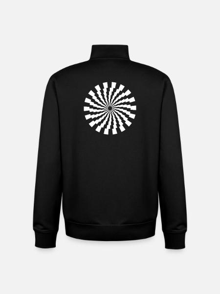 Radial Lines circle - Unisex Organic Zip Sweatshirt by Stanley/Stella - black
