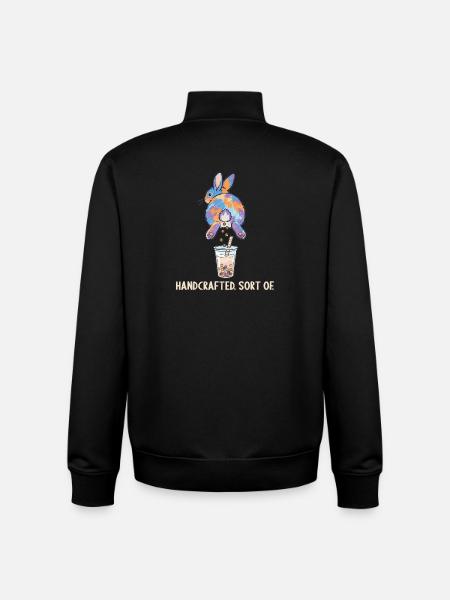 Cute Bunny Funny Boba Bubble Tea - Unisex Organic Zip Sweatshirt by Stanley/Stella - black