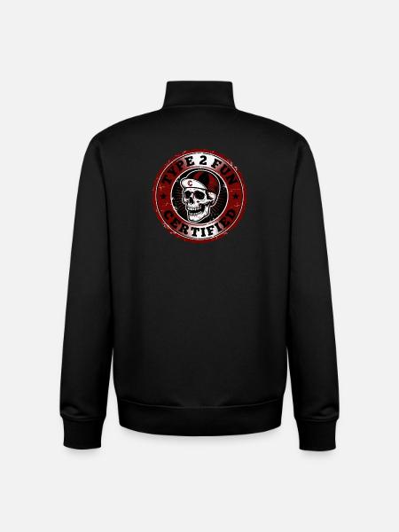 Schädelabzeichen Typ 2 Spaß - Unisex Organic Zip Sweatshirt von Stanley/Stella - Schwarz
