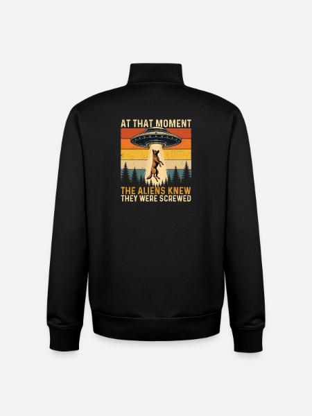 Aliens Knew Screwed Belgian Malinois - Unisex Organic Zip Sweatshirt by Stanley/Stella - black