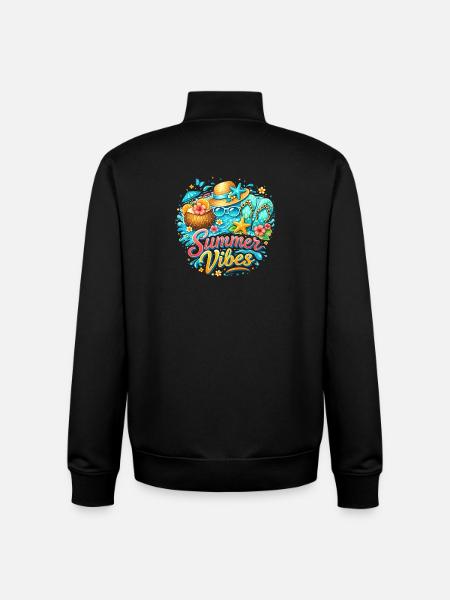 Atmosfere estive: Felicità da spiaggia e colori tropicali - Felpa unisex con zip in cotone biologico di Stanley/Stella - nero
