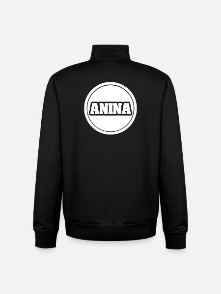 Légendaire Anina - Sweat zippé unisexe en coton bio Stanley/Stella - noir