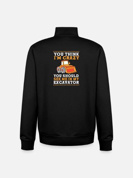 Construction site excavator driver excavation - Unisex Organic Zip Sweatshirt by Stanley/Stella - black