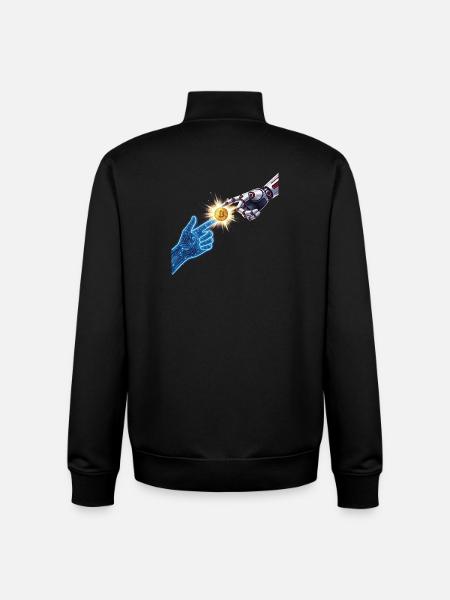 Creation of Bitcoin - Crypto Art T-Shirt - Unisex Organic Zip Sweatshirt by Stanley/Stella - black