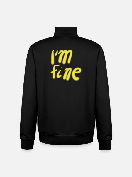 Im Fine – Gelbes Handlettering - Unisex Organic Zip Sweatshirt von Stanley/Stella - Schwarz