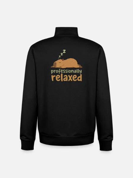 Capybara Professionally Relaxed - Unisex Organic Zip Sweatshirt by Stanley/Stella - black