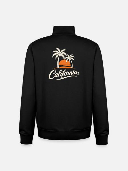 Palm Trees and California Sunset - Unisex Organic Zip Sweatshirt by Stanley/Stella - black