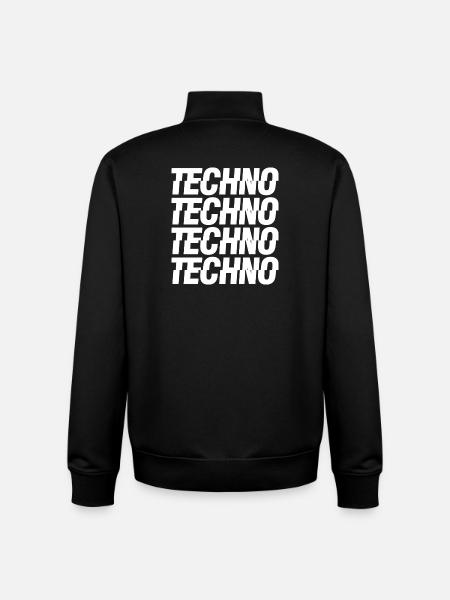 Techno Music Logo - Sweat zippé unisexe en coton bio Stanley/Stella - noir